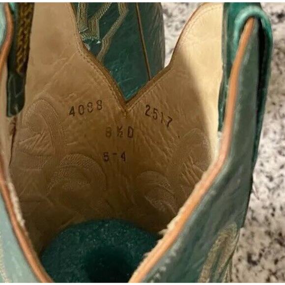 HONDO EL PASO TEXAS MENS COWHIDE LEATHER COWBOY WESTERN BOOTS SIZE 8.5 D - Picture 7 of 8